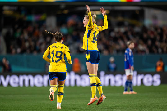 Nathalie Björn of Sweden celebrates