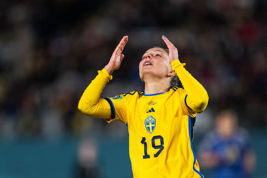 Johanna Rytting Kaneryd of Sweden looks dejected