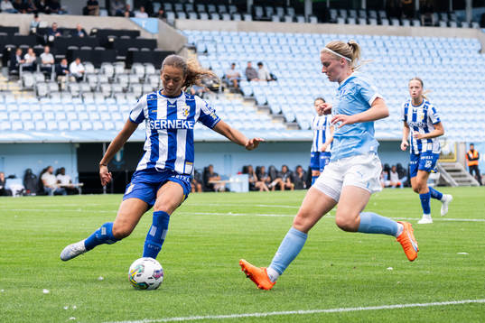 IFK Göteborgs Malva Larsson och Malmö FFs Amanda Kander
