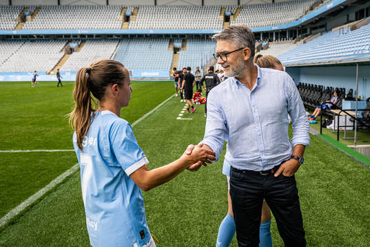 Malmö FFs Cornelia Lindgren och VD Niclas Carlnén