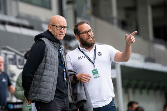 Landskronas manager Billy Magnusson och SLO Håkan