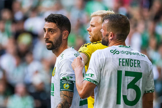 Hammarbys Nahir Besara och Mads Fenger Nielsen