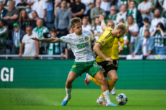 Hammarbys Fredrik Hammar och Elfsborgs Sveinn Guðjohnsen