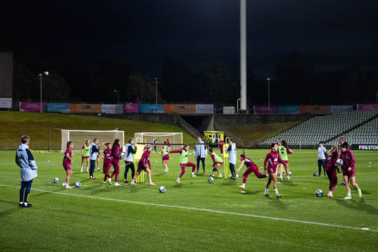 Players of the Spanish women's national football team at a