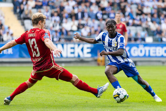 Djurgårdens Hampus Finndell och IFK Göteborgs Abundance