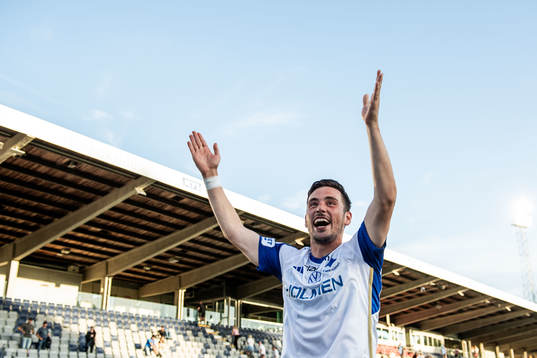 IFK Norrköpings Vito Hammershöy-Mistrati jublar