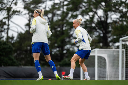 Amanda Ilestedt and Caroline Seger of the Swedish women's
