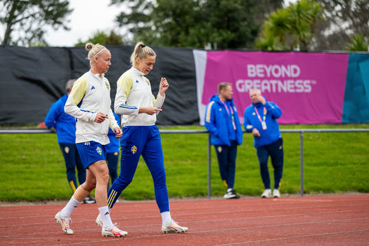 Caroline Seger and Fridolina Rolfö of the Swedish women's