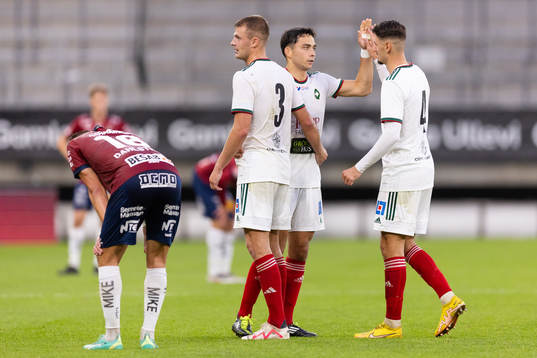 Skövde AIKs Armend Suljev, Filip Schyberg och Aldin Basic