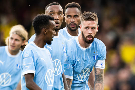 Malmö FFs Taha Ali, Derek Cornelius, Isaac Kiese Thelin