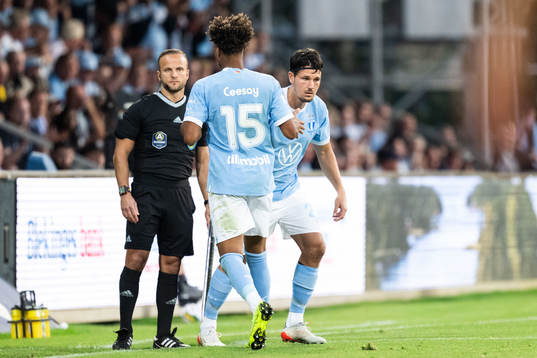 Malmö FFs Joseph Ceesay och Stefano Vecchia