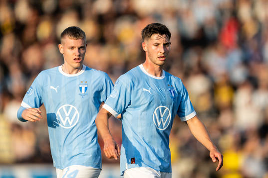 Malmö FFs Sebastian Jörgensen och Lasse Berg Johnsen