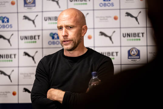 Malmö FFs tränare Henrik Rydström på presskonferensen