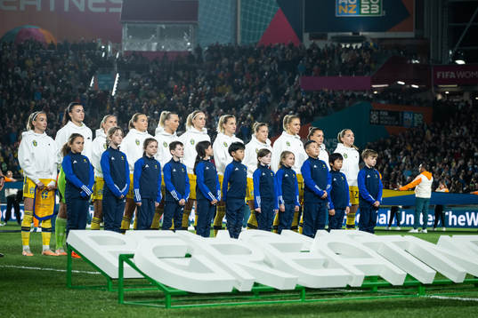 Players of Sweden line up