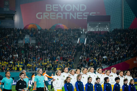 Players of Sweden line up