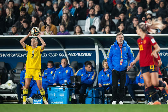 Jonna Andersson and Head coach Peter Gerhardsson of Sweden