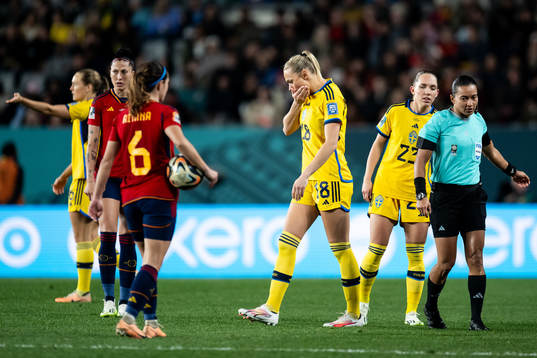 Fridolina Rolfö of Sweden in pain
