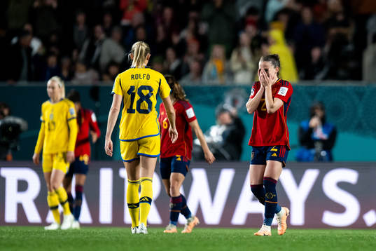 Ona Batlle of Spain looks dejected