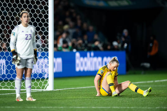 Stina Blackstenius of Sweden looks dejected