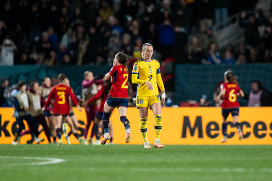 Kosovare Asllani of Sweden looks dejected