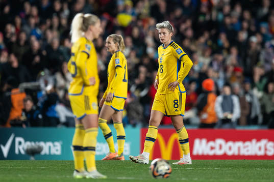 Lina Hurtig of Sweden looks dejected