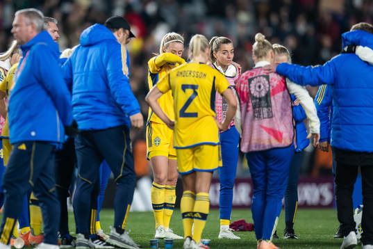 Amanda Ilestedt of Sweden looks dejected