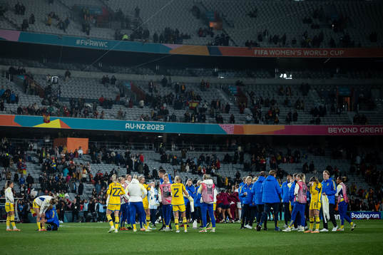 Players of Sweden look dejected