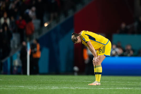 Magdalena Eriksson of Sweden looks dejected