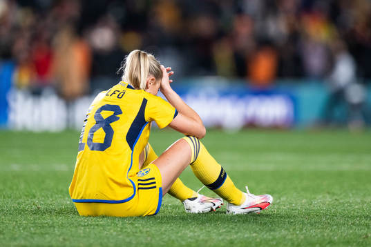 Fridolina Rolfö of Sweden looks dejected
