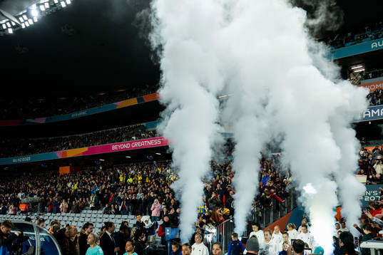Players enter the pitch