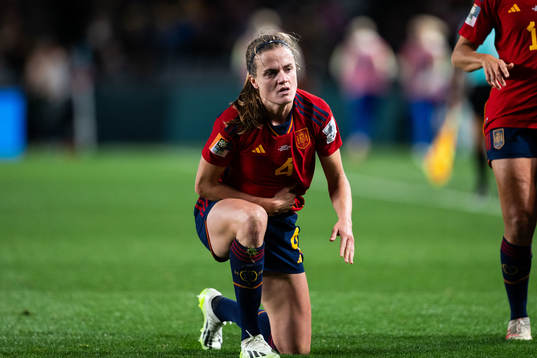 Irene Paredes of Spain in pain