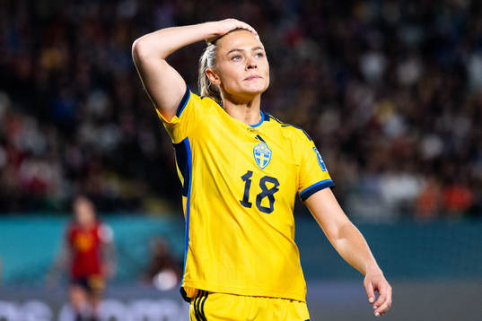 Fridolina Rolfö of Sweden looks dejected