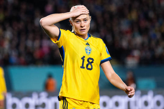 Fridolina Rolfö of Sweden looks dejected