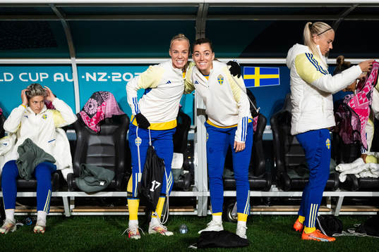 Caroline Seger and Linda Sembrant of Sweden