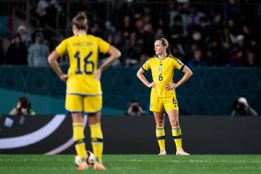 Magdalena Eriksson of Sweden looks dejected