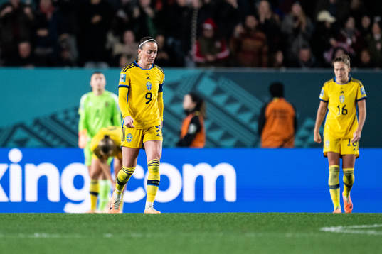 Kosovare Asllani of Sweden looks dejected