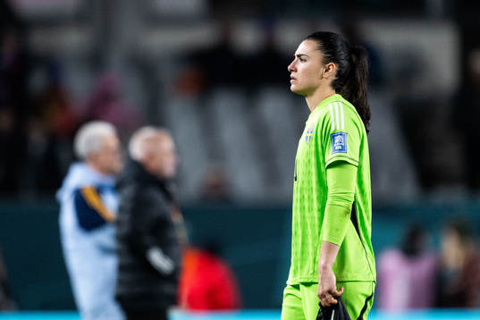 Goalkeeper Zecira Musovic of Sweden looks dejected