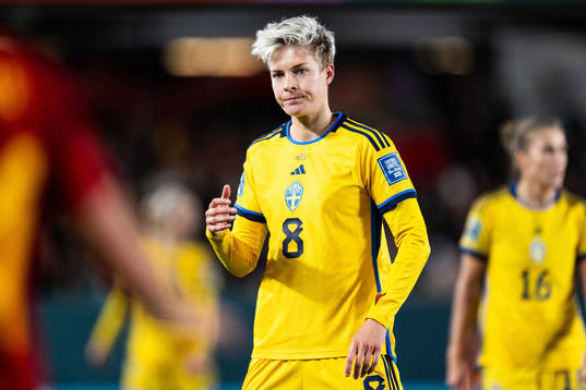 Lina Hurtig of Sweden looks dejected