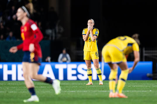 Magdalena Eriksson of Sweden looks dejected