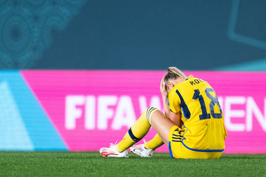 Fridolina Rolfö of Sweden looks dejected