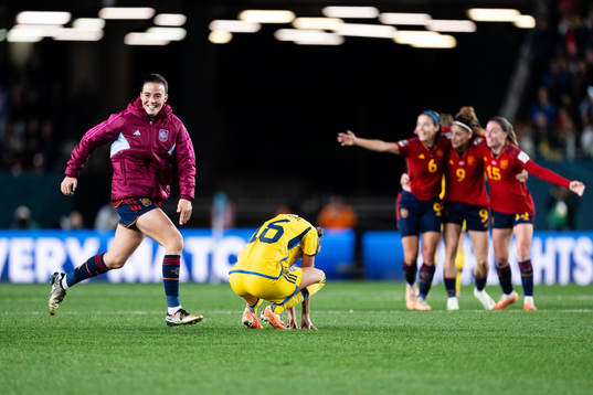 Filippa Angeldahl of Sweden looks dejected