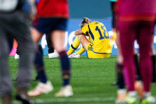 Fridolina Rolfö of Sweden looks dejected