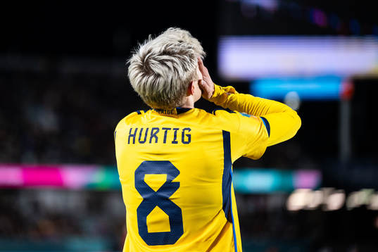 Lina Hurtig of Sweden looks dejected