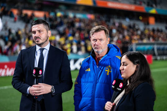 TV-expert Bojan Djordjic, Head coach Peter Gerhardsson and