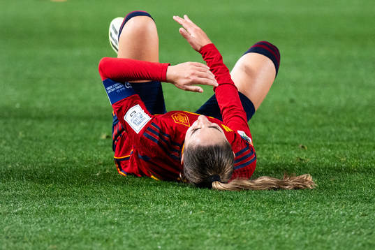 Olga Carmona of Spain in pain