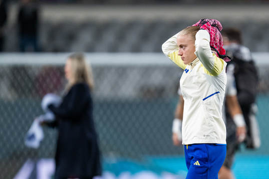 Anna Sandberg of Sweden looks dejected