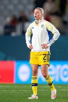 Jonna Andersson of Sweden looks dejected