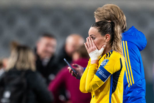 Kosovare Asllani of Sweden looks dejected