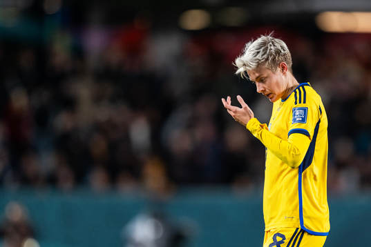Lina Hurtig of Sweden looks dejected