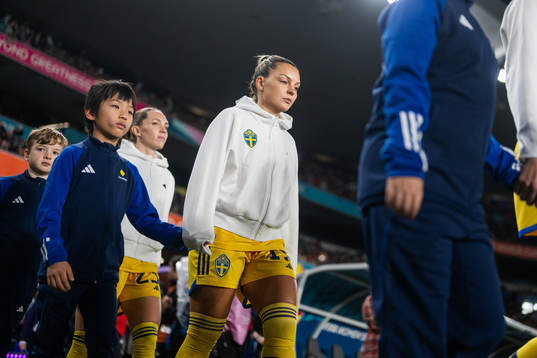 Elin Rubensson and Johanna Rytting Kaneryd of Sweden enter
